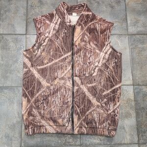 Vintage 90s Mossy Oak Shadow Branch Men's XL Camo Full Zip Fleece Hunting Vest